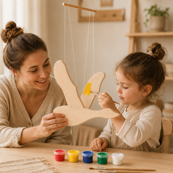Kendin Boya Uçan Ahşap Kaz – Kanat Çırpan Boyama Seti | CRESTIVA