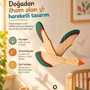 Kanat Çırpan Ahşap Kaz